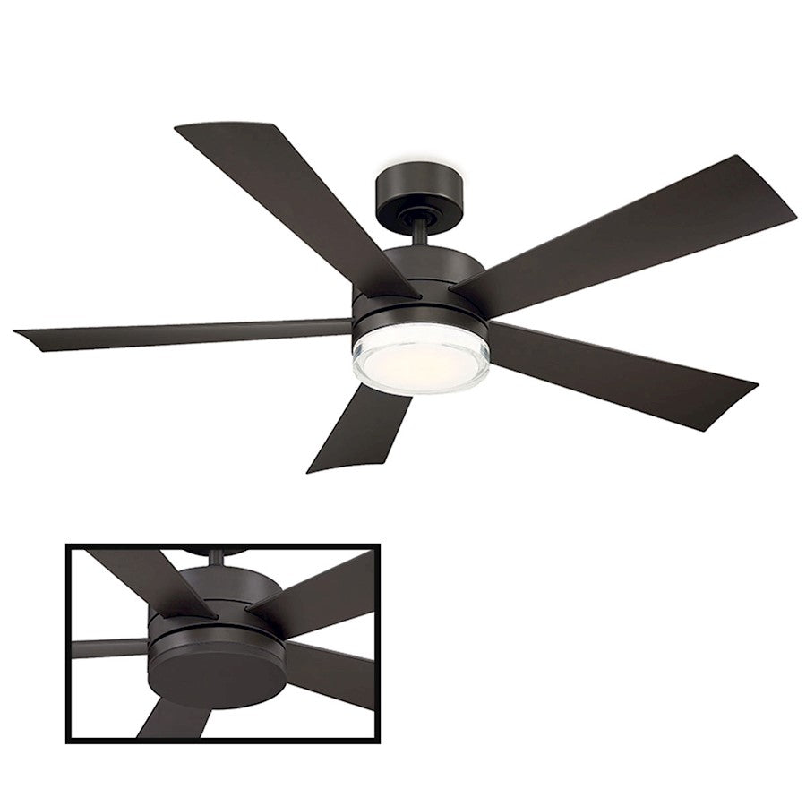 Modern Forms Wynd 1 Light 52", 2700K Ceiling Fan, Bronze - FR-W1801-52L-27-BZ