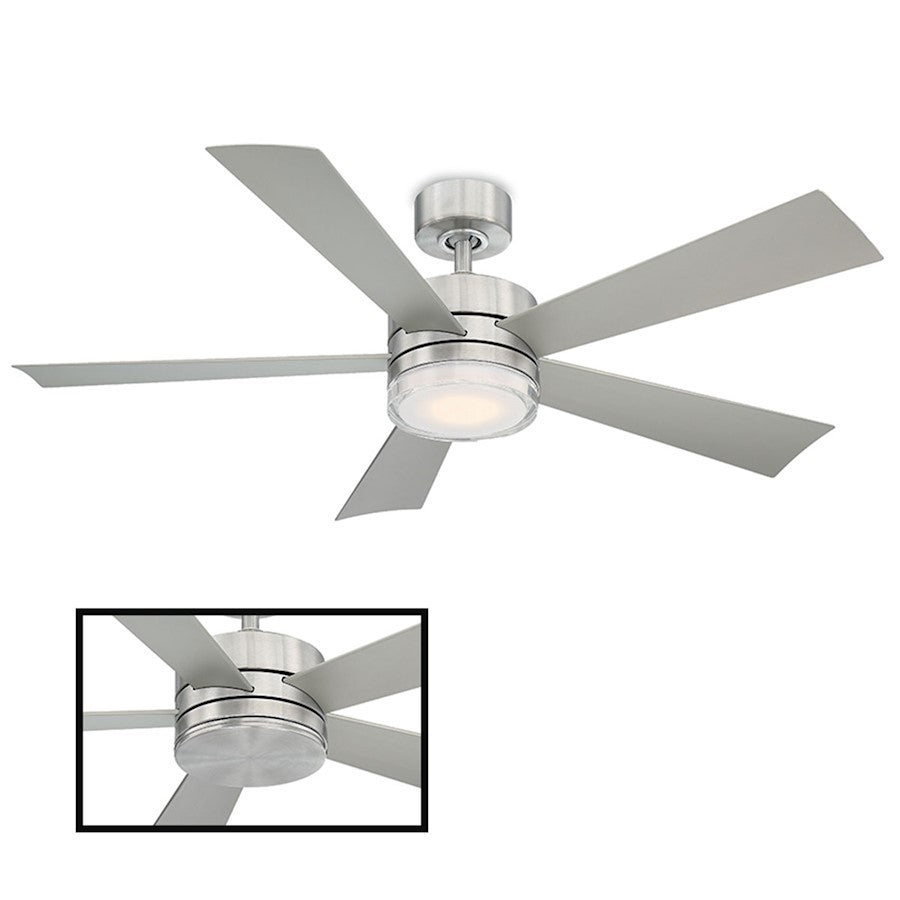 Modern Forms Wynd 1-LT 52", 2700K Ceiling Fan, Steel - FR-W1801-52L-27-SS