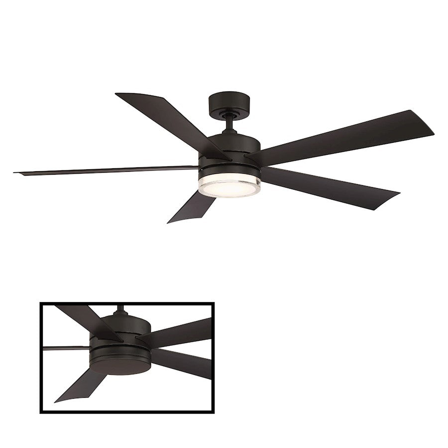 Modern Forms Wynd 1 Light 60", 2700K Ceiling Fan, Bronze - FR-W1801-60L-27-BZ