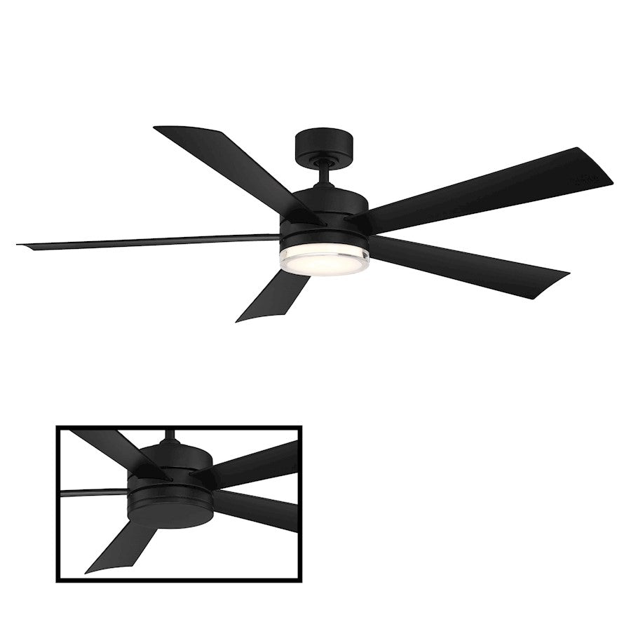 Modern Forms Wynd 1 Light 60", 2700K Ceiling Fan, Black - FR-W1801-60L-27-MB