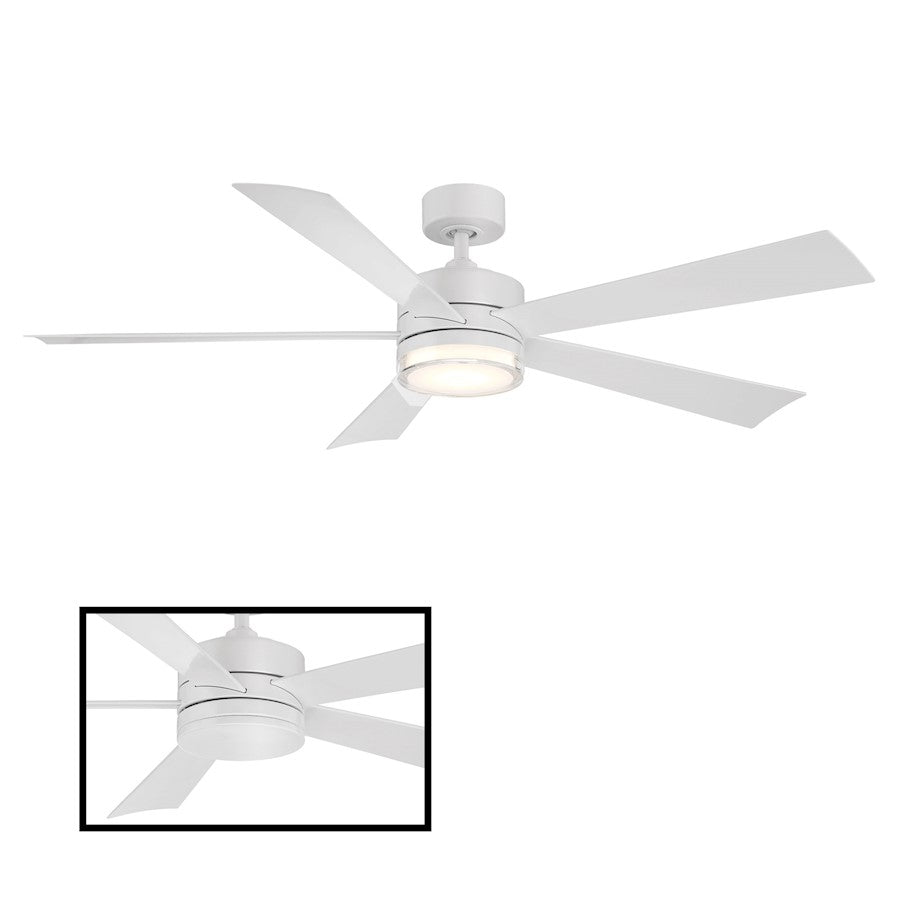 Modern Forms Wynd 1 Light 60" 2700K Ceiling Fan, White - FR-W1801-60L-27-MW