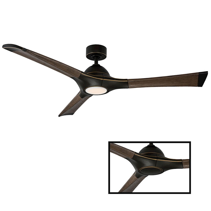 Modern Forms Woody 1 Light 60", 3000K Ceiling Fan, Bronze - FR-W1814-60L-BZ-DW