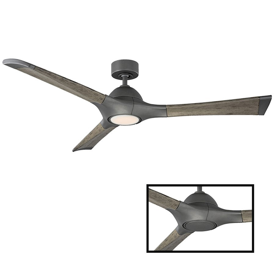 Modern Forms Woody 1 Light 60", 3000K Ceiling Fan, Graphite - FR-W1814-60L-GH-WG