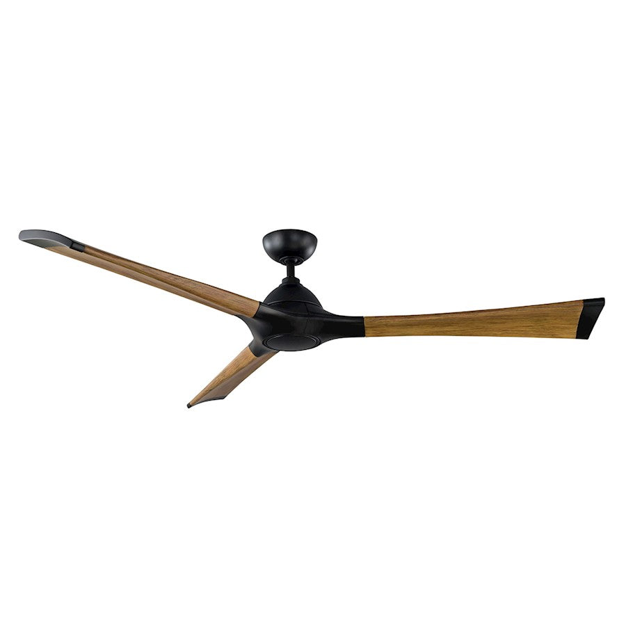 Modern Forms Woody 1 Light 72", 3000K Ceiling Fan, Black - FR-W1814-72L-MB-DK