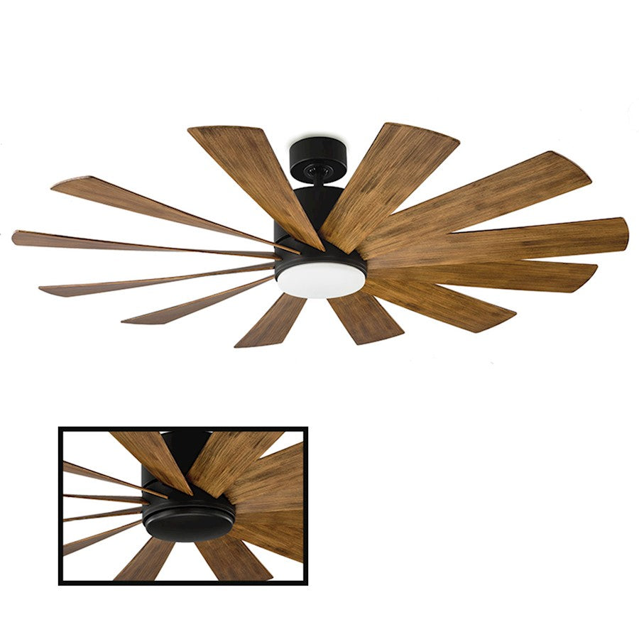 Modern Forms Windflower 1-LT 3000K 57W Ceiling Fan, Black - FR-W1815-60L-MB-DK