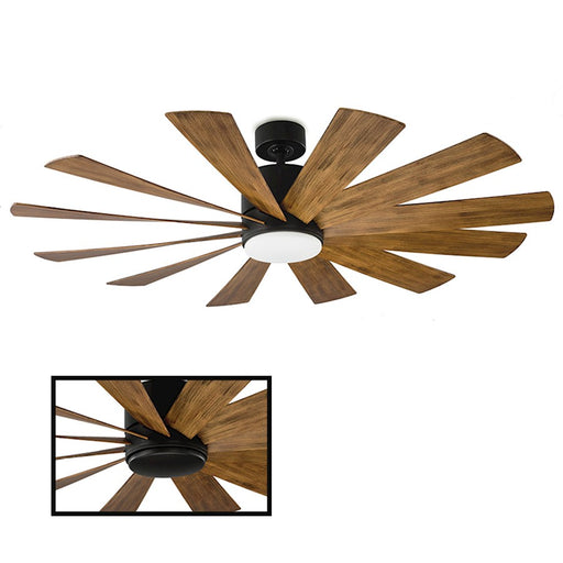 Modern Forms Windflower 1-LT 2700K 57W Ceiling Fan, Black - FR-W1815-60L27MBDK