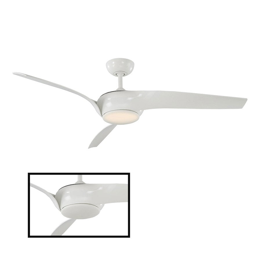 Modern Forms Nirvana 1 Light 2700K Ceiling Fan, White - FR-W1916-56L-27-GW