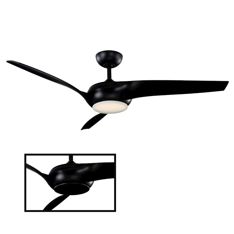 Modern Forms Nirvana 1 Light 2700K Ceiling Fan, Matte Black - FR-W1916-56L-27-MB