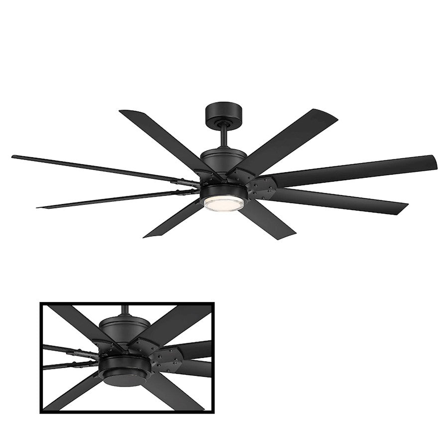 Modern Forms Renegade 1 Light 66", 2700K Ceiling Fan, Black - FR-W2001-66L-27-MB