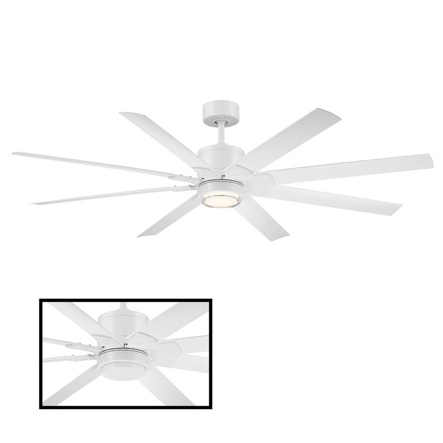 Modern Forms Renegade 1 Light 66", 2700K Ceiling Fan, White - FR-W2001-66L-27-MW