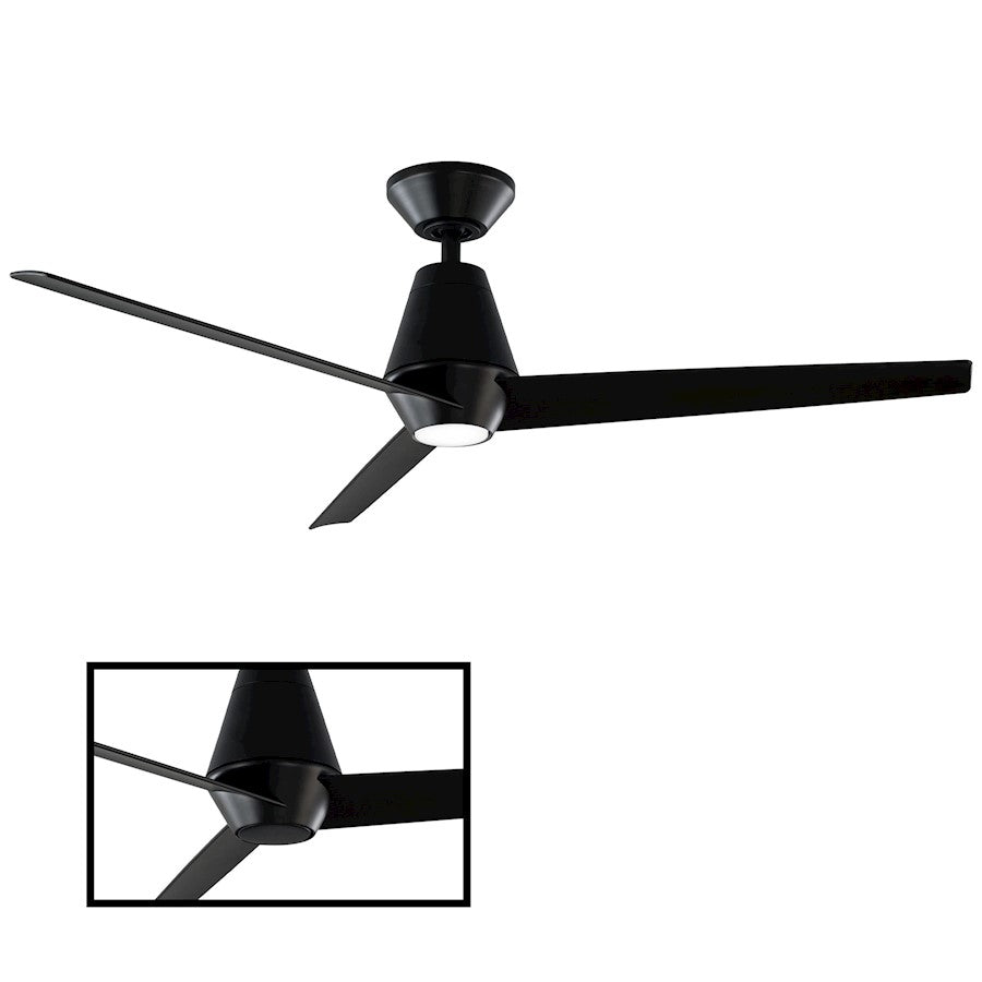 Modern Forms Slim 1 Light 2700K Ceiling Fan, Matte Black - FR-W2003-52L-27-MB