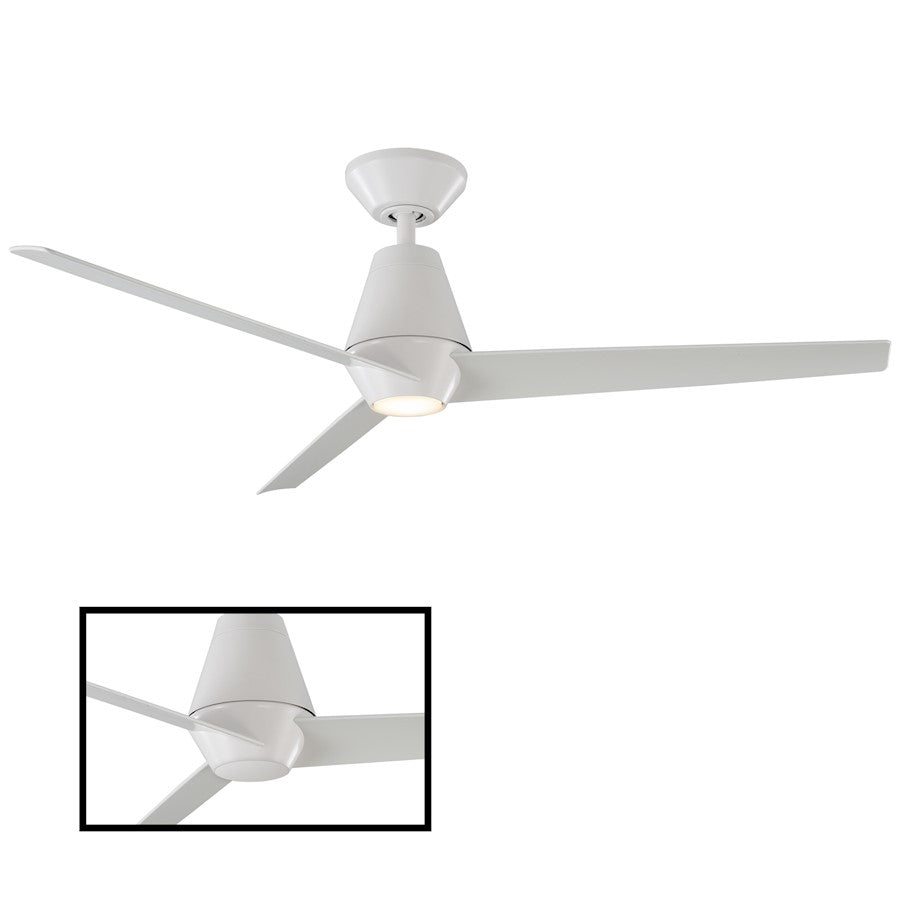 Modern Forms Slim 1 Light 2700K Ceiling Fan, Matte White - FR-W2003-52L-27-MW