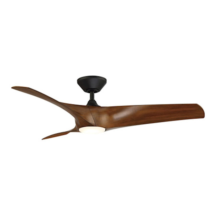 Modern Forms Zephyr 1-LT 52", 2700K Ceiling Fan, Black Koa - FR-W2006-52L27MBDK