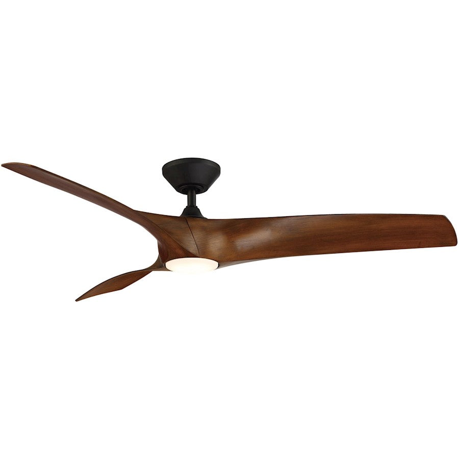 Modern Forms Zephyr 1-LT 62", 2700K Ceiling Fan, Black Koa - FR-W2006-62L27MBDK