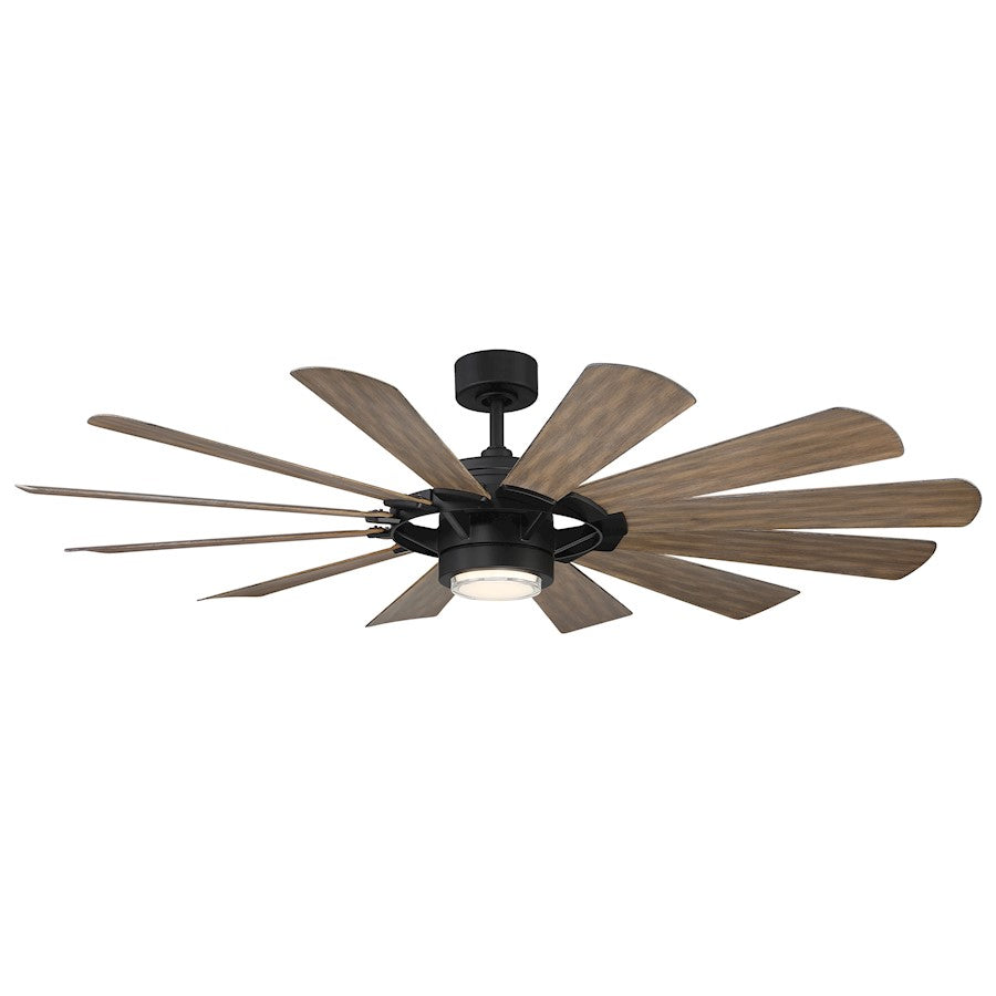 Modern Forms Wyndmill 12-Bld 65" Fan, 3000K LED, B/Wd - FR-W2201-65L-MB-BW