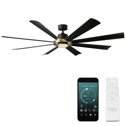 Modern Forms Aura 8 Blade Ceiling Fan, 3000K, Brass Black - FR-W2303-72L-SB-MB