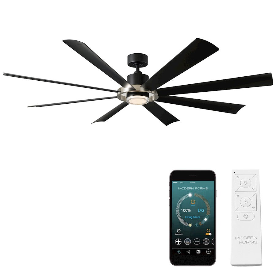 Modern Forms Aura 8 Blade Ceiling Fan, 2700K, BNK Black - FR-W2303-72L27BNMB