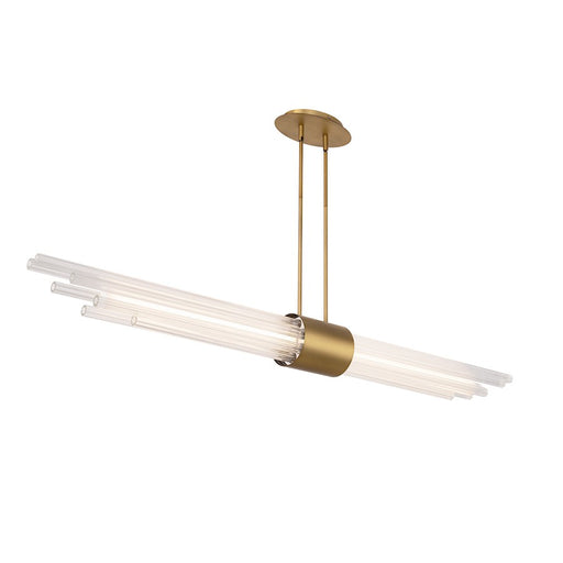 Modern Forms Luzerne 56" LED Linear Pendant 3000K, Brass/Clear - PD-30156-AB