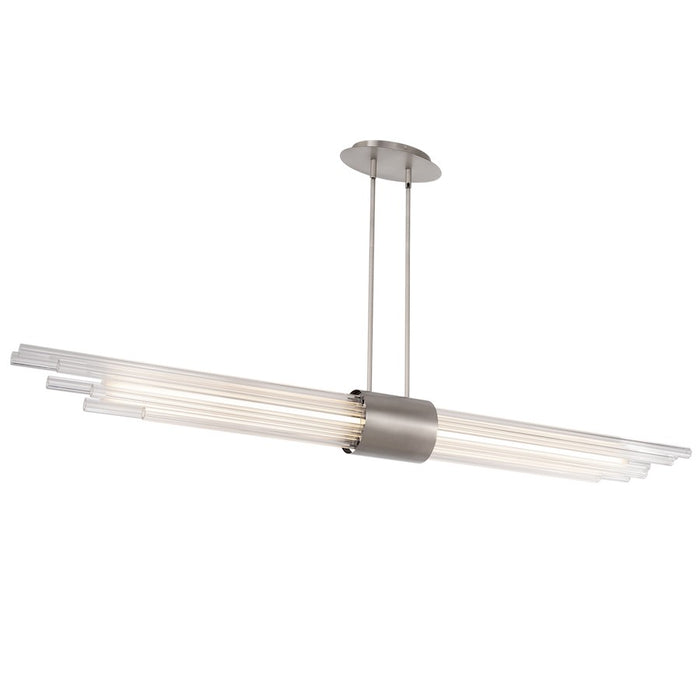 Modern Forms Luzerne 56" LED Linear Pendant 3000K, Nickel/Clear - PD-30156-BN