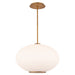 Modern Forms Illusion 16" LED Pendant 3500K, Aged Brass/Opal - PD-72316-35-AB