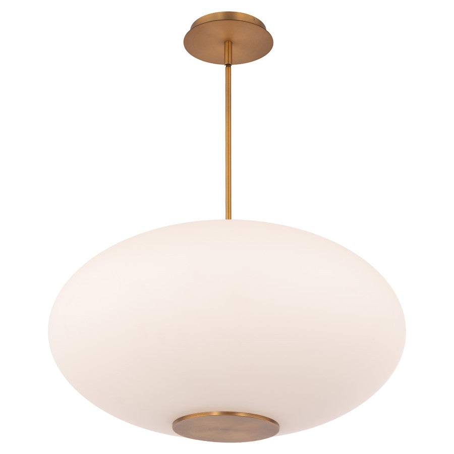 Modern Forms Illusion 22" LED Pendant 3000K, Aged Brass/Opal - PD-72322-30-AB