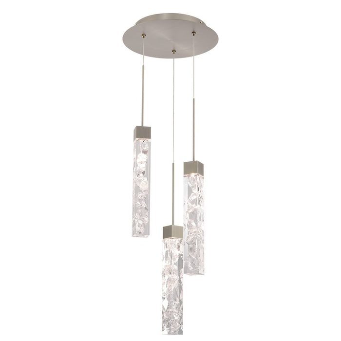 Modern Forms Minx 13" LED 3 Light Pendant 3000K, Nickel/Clear - PD-78003R-AN