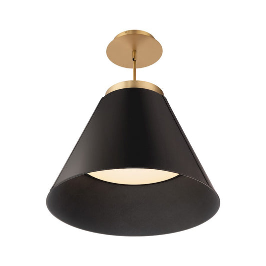 Modern Forms Bentley 24" LED Pendant 3000K, Black/Brass/White - PD-88324-BK-AB