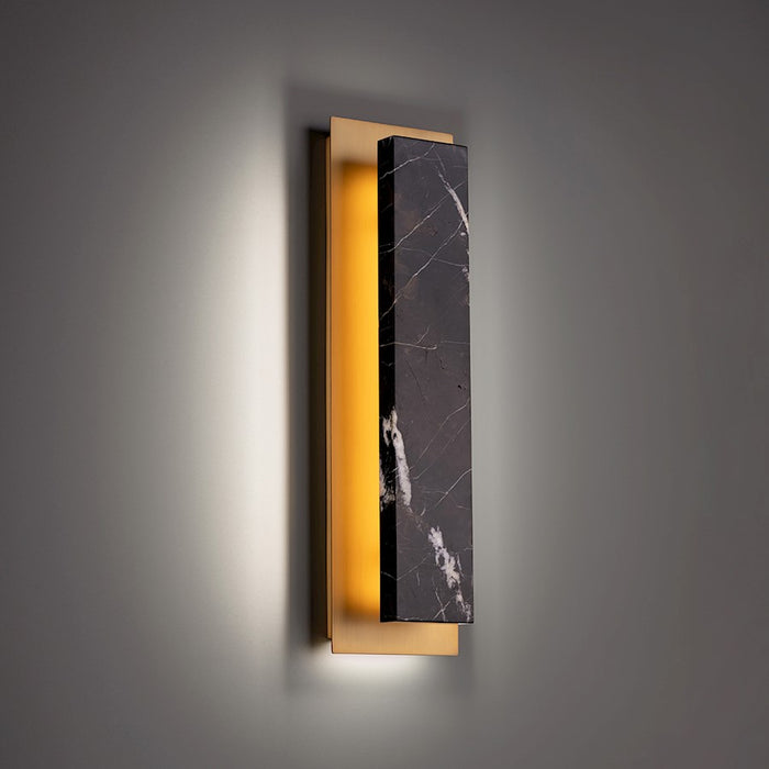 Modern Forms Zurich 18" LED Wall Sconce 3000K, Black/Aged Brass