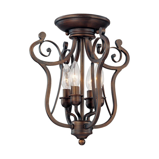 Millennium Lighting Chateau 4 Light Semi Flush Mount, Rubbed Bronze