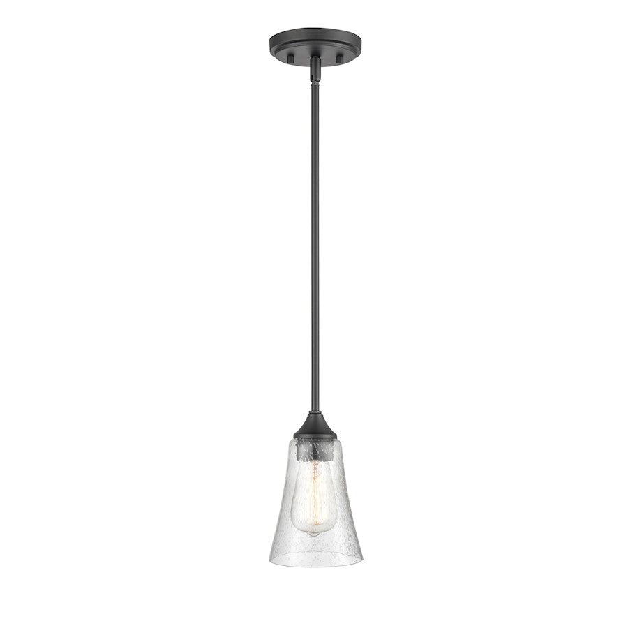 Millennium Natalie 1 Light 46.5" Pendant, Matte Black/Clear - 1461-MB