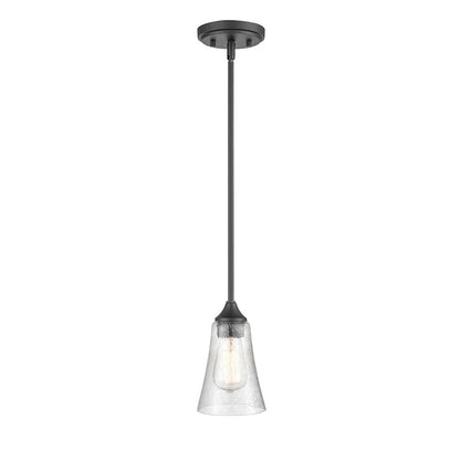 Millennium Natalie 1 Light 46.5" Pendant, Matte Black/Clear - 1461-MB