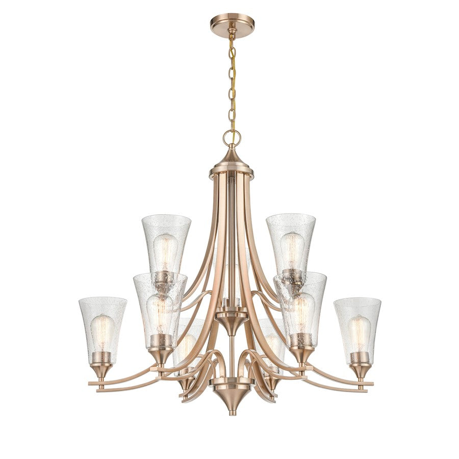 Millennium Lighting Natalie 9 Light Chandelier, Modern Gold/Clear - 1469-MG