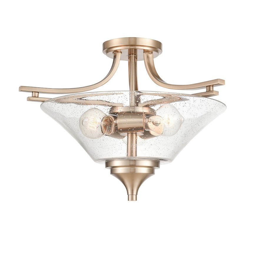 Millennium Natalie 3 Light 13" Semi-Flush Ceiling Mount, Clear