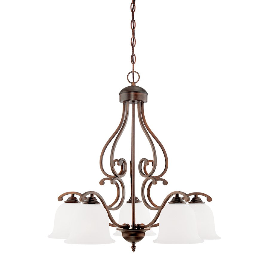 5-Light 27' Chandelier, Bronze