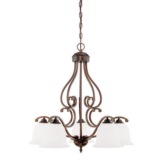 5-Light 27' Chandelier, Bronze