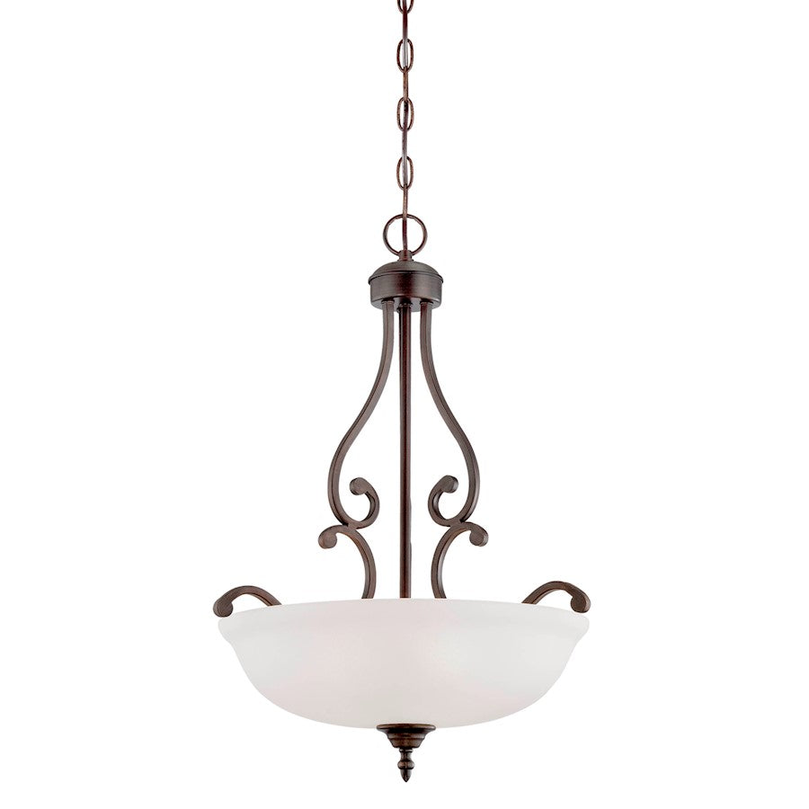 3 Light Pendant, Rubbed Bronze