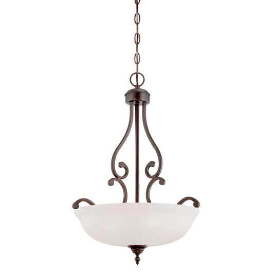 3 Light Pendant, Rubbed Bronze