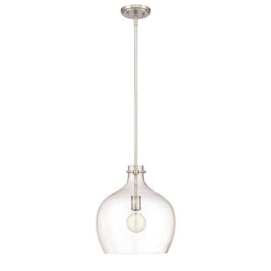 Millennium Lighting 1 Light Pendant Light, Brushed Nickel/Clear - 2071-BN