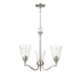 Millennium Lighting Caily 3 Light Chandelier, Brushed Nickel/Clear - 2113-BN