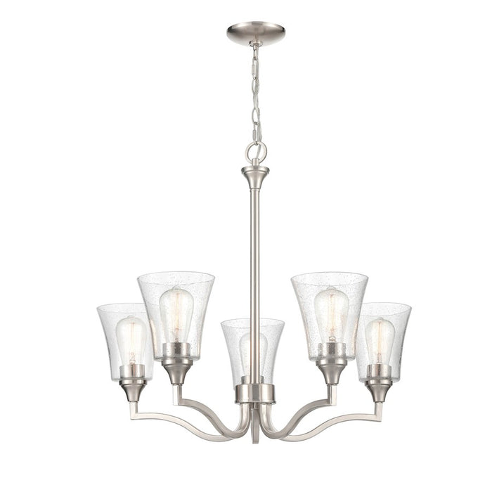 Millennium Lighting Caily 5 Light Chandelier, Brushed Nickel/Clear - 2115-BN