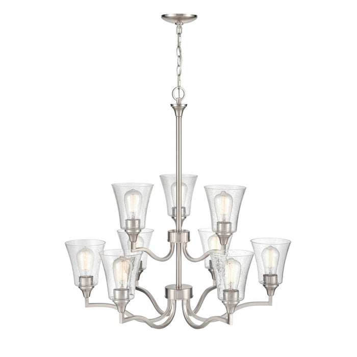 Millennium Lighting Caily 9 Light Chandelier, Brushed Nickel/Clear - 2119-BN