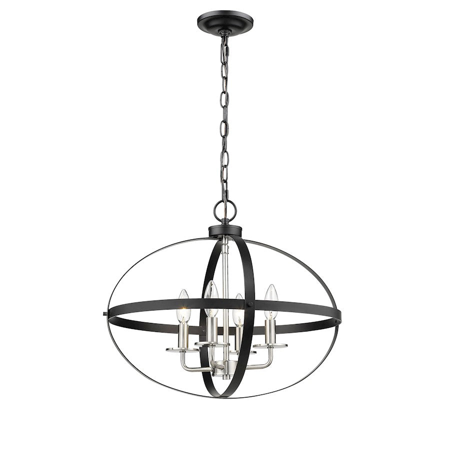 Millennium 4 Light 16.5" Pendant Light, Matte Black/Brushed Nickel - 2384-MB-BN