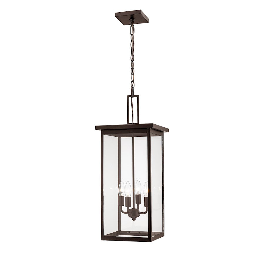 Millennium Barkeley 4 Light 27" Outdoor Hanging Lantern, Bronze - 2605-PBZ