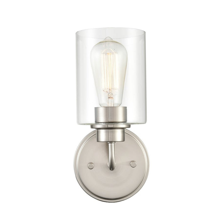 Millennium Lighting 1 Light 5" Wall Sconce, Brushed Nickel/Clear - 26301-BN