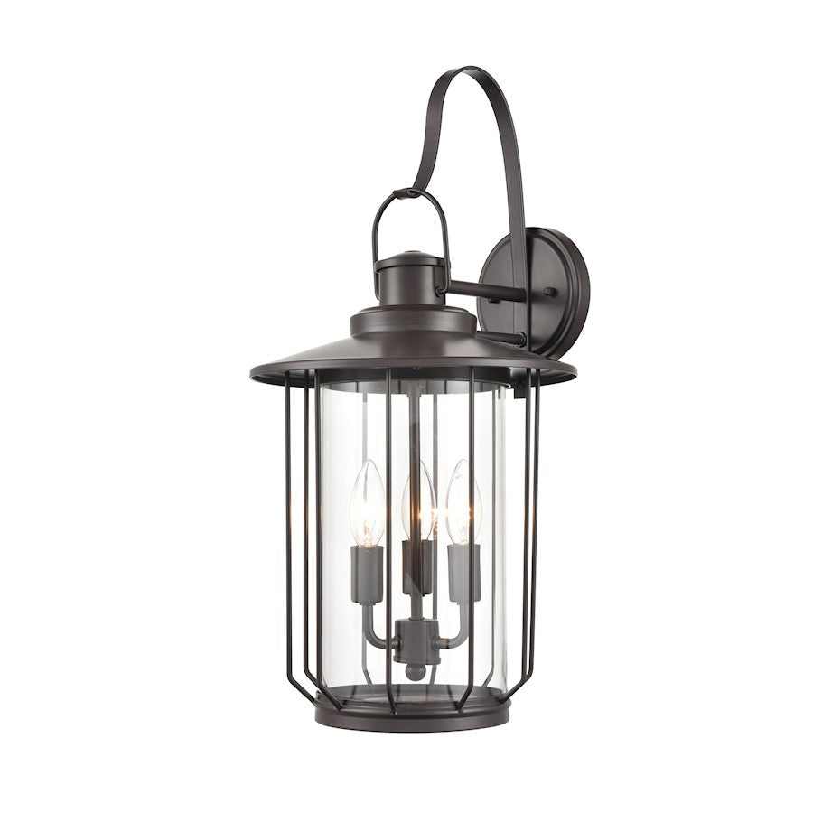 Millennium Lighting Belvoir 3 Light Outdoor Wall, PC Bronze/Clear - 2695-PBZ