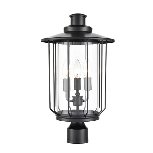 Millennium Lighting Belvoir 3 Light Outdoor Post Lantern, Black/Clear - 2699-PBK