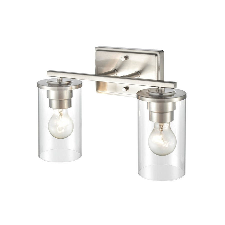 2 Light Bathroom Vanity Light, Nickel