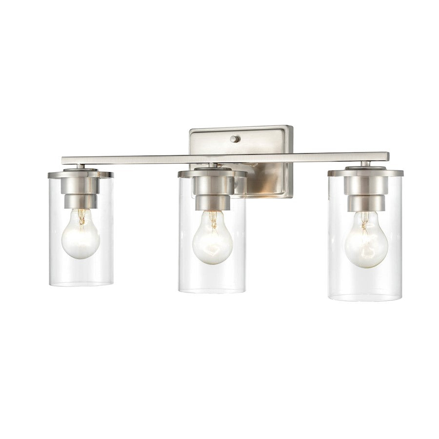 3 Light Bathroom Vanity Light, Nickel