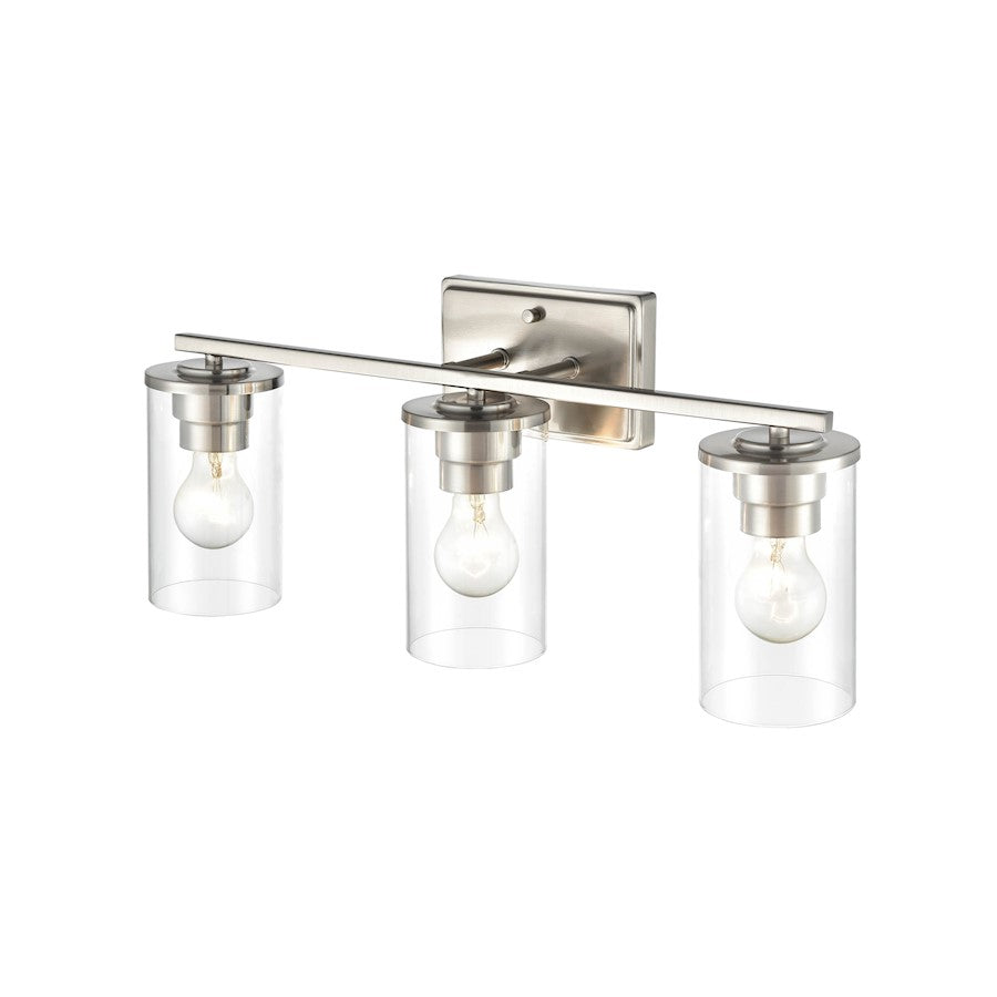 3 Light Bathroom Vanity Light, Nickel