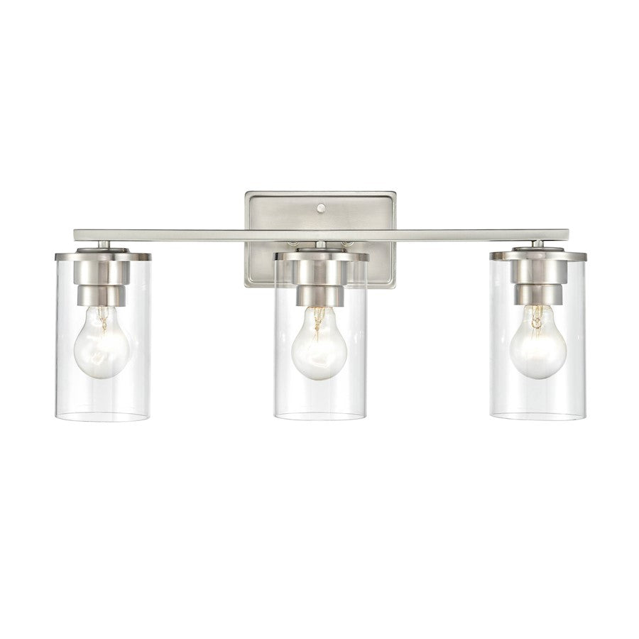 3 Light Bathroom Vanity Light, Nickel